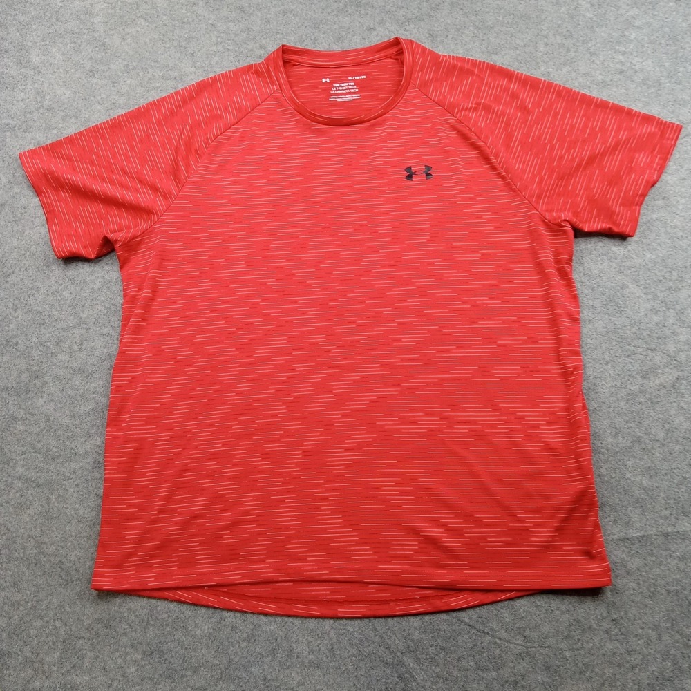 Under Armour Shirt Mens XL Red‎ Tech Tee Loose Fit Athletic Training Performance